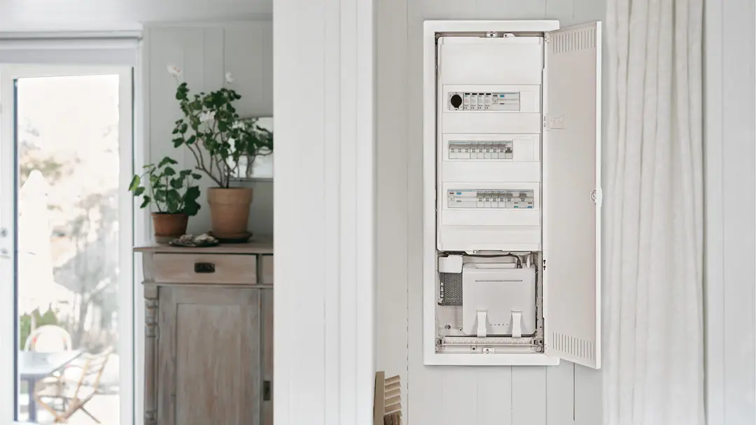 Professionally installed modern fuse box with circuit breakers and RCD